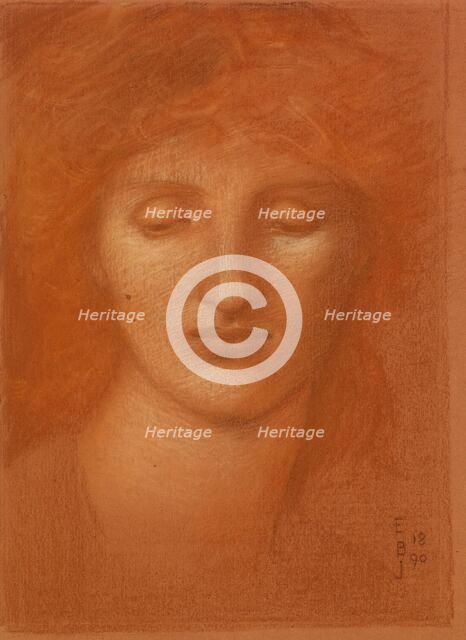 The Star of Bethlehem - Study for the Angel's Head, 1890. Creator: Sir Edward Coley Burne-Jones.