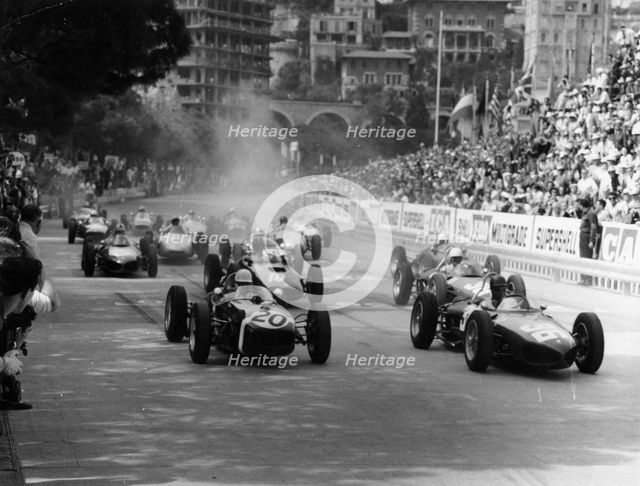 The start of the Monaco Grand Prix, Monte Carlo, 1961. Artist: Unknown