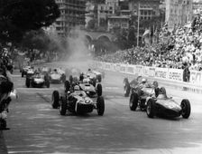 The start of the Monaco Grand Prix, Monte Carlo, 1961