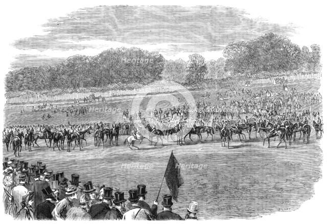 The Start for the Derby - from a photograph by Mr. Herbert Watkins, 1864. Creator: Unknown.