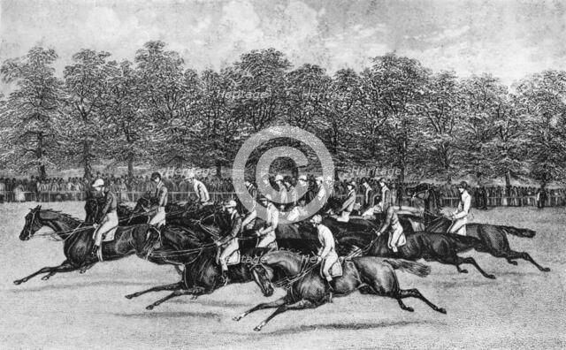 'The Start for the St. Leger, 1851', 1911. Artist: Unknown.