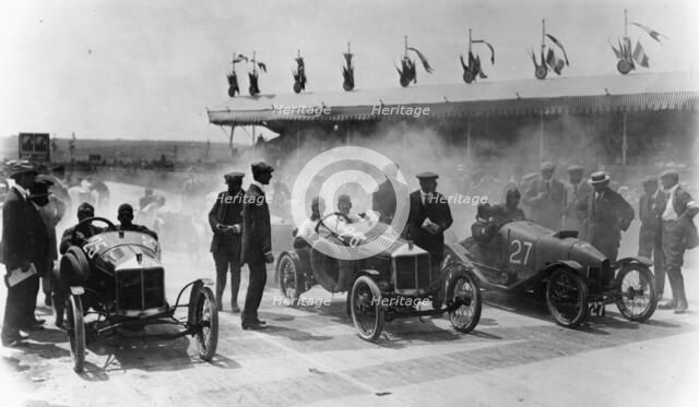 The starting line at the Grand Prix de L'ACF des Cyclecars, Amiens, France, 1913. Artist: Unknown