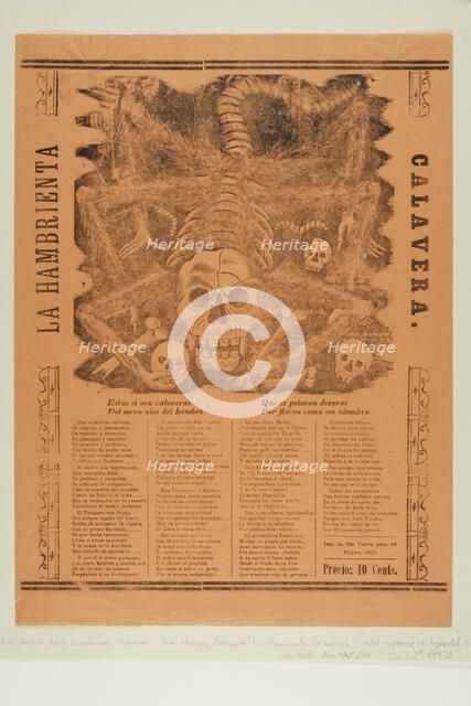 The Starving Calavera, 1915. Creator: José Guadalupe Posada.