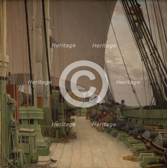 The Starboard Battery and the Deck of the Corvette "Najaden", 1833. Creator: CW Eckersberg.