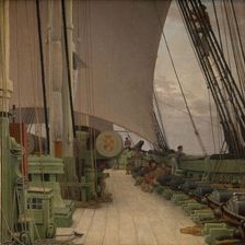 The Starboard Battery and the Deck of the Corvette "Najaden", 1833. Creator: CW Eckersberg