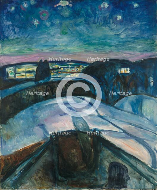 The Starry Night. Artist: Munch, Edvard (1863-1944)