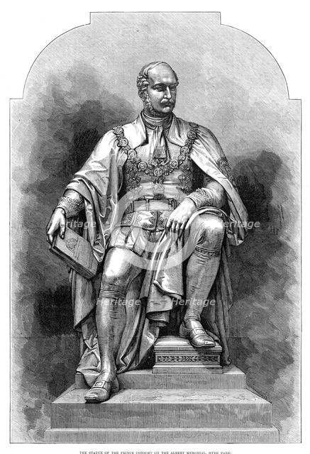 The Statue of the Prince Consort on the Albert Memorial, Hyde Park, 1876. Creator: Unknown.