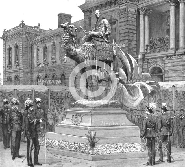 ''The Statue of General Gordon at the Brompton Barracks, Chatham; The Prince of Wales Unveiling the  Creator: Unknown.