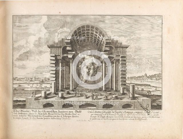 The Statue of Jupiter at Olympia. From "Entwurff einer historischen Architektur", 1725. Creator: Fischer von Erlach, Johann Bernhard (1656-1723).