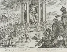 The Statue of Jupiter at Olympia, published 1610. Creator: Antonio Tempesta