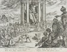 The Statue of Jupiter at Olympia, published 1610. Creator: Antonio Tempesta