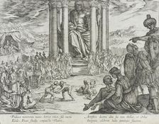 The Statue of Jupiter at Olympia, published 1610. Creator: Antonio Tempesta