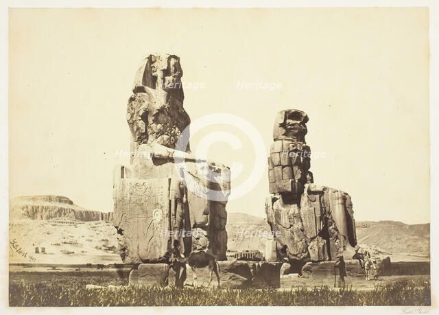 The Statues of Memnon, 1857, printed 1862. Creator: Francis Frith.