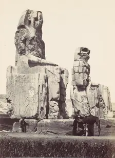 The Statues of Memnon. Plain of Thebes, 1857. Creator: Francis Frith