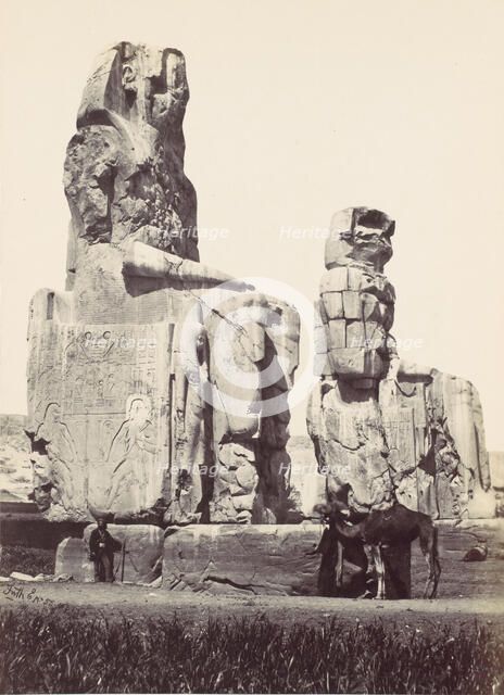 The Statues of Memnon. Plain of Thebes, 1857. Creator: Francis Frith.