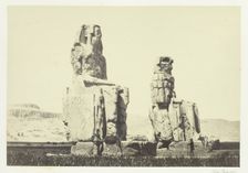 The Statues of Memnon, Plain of Thebes, 1857. Creator: Francis Frith