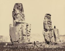 The Statues of the Plain, Thebes, 1858. Creator: Francis Frith