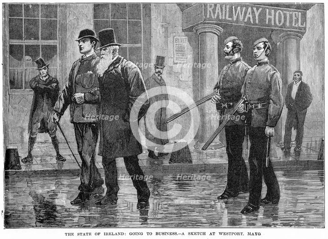 The State of Ireland: Going to Business - a Sketch at Westport, Mayo, 19th century. Artist: Unknown