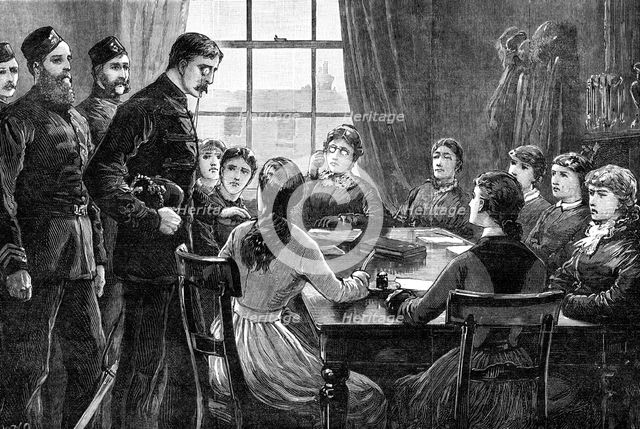 The State of Ireland: dispersing a Ladies' Land League Meeting, 1881. Creator: William Heysham Overend.