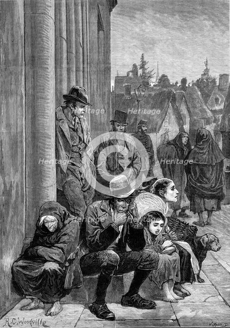 The State of Ireland: scene outside the Courthouse, Galway, 1880. Creator: W. I. Mosses.