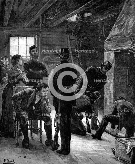 The State of Ireland: searching for arms, 1881.  Creator: W. I. Mosses.