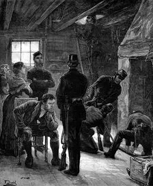 The State of Ireland: searching for arms, 1881. Creator: W. I. Mosses