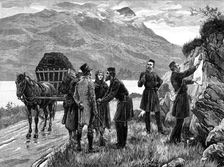 The State of Ireland: posting the government proclamation in Connemara, 1881. Creator: R&E Taylor