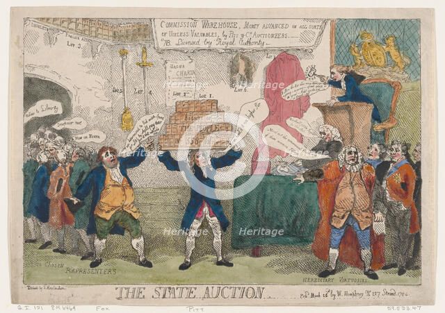 The State Auction, March 26, 1784., March 26, 1784. Creator: Thomas Rowlandson.