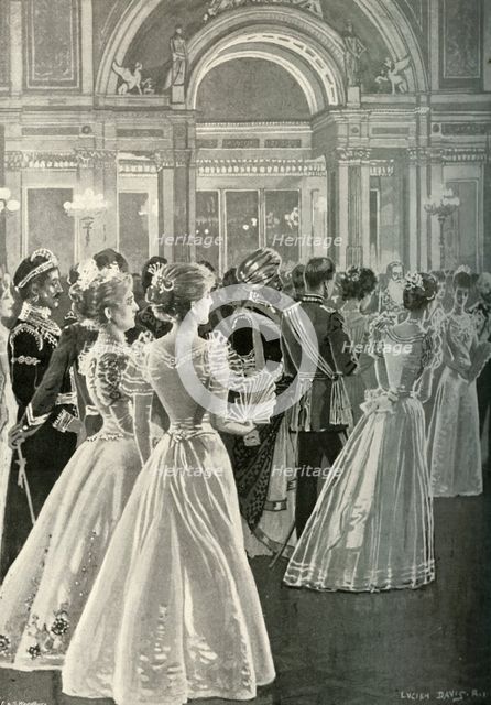 'The State Reception at Buckingham Palace: Entrance of the Prince and Princess of Wales', (c1897). Artist: E&S Woodbury.