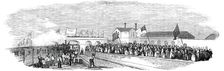 The Station at Huntingdon, 1850. Creator: Unknown