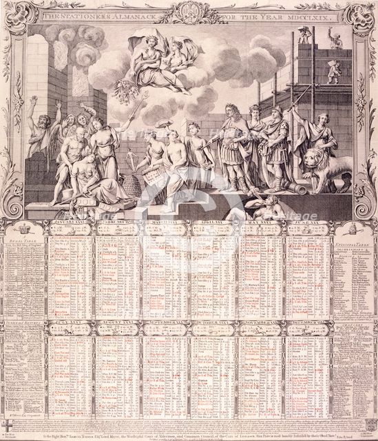 The Stationers' Almanack for 1769, c1768. Artist: Anon