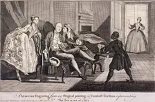 The Stealing of a Kiss c1745. Artist: Anon