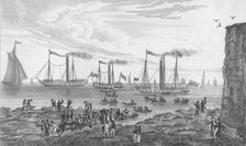 The Steam Boats, leaving Margate 1820. Artist: John Shury