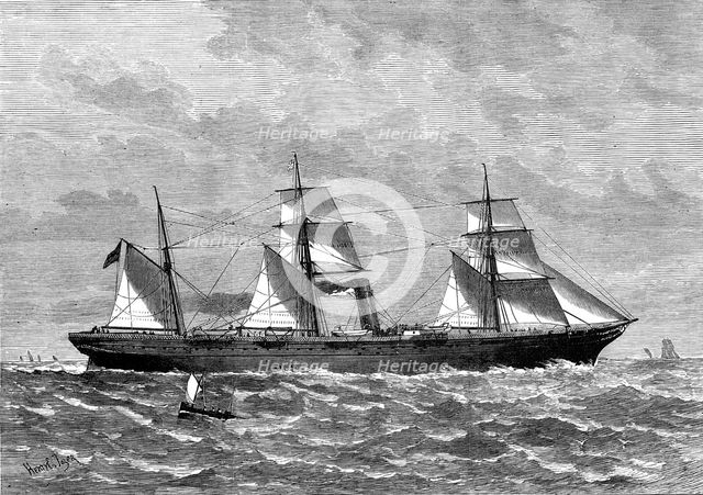 The steam-ship Chimborazo, of the Orient Line, for Australia, 1880. Creator: Unknown.