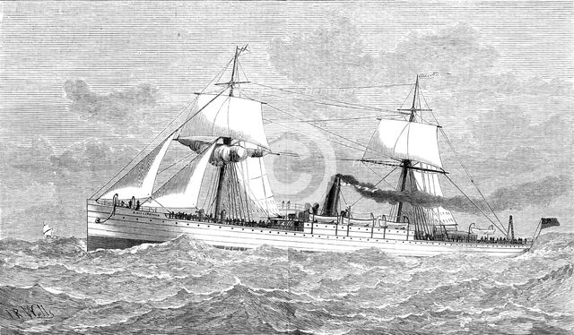 The steam-ship Kinfauns Castle, built of steel, 1880. Creator: Unknown.