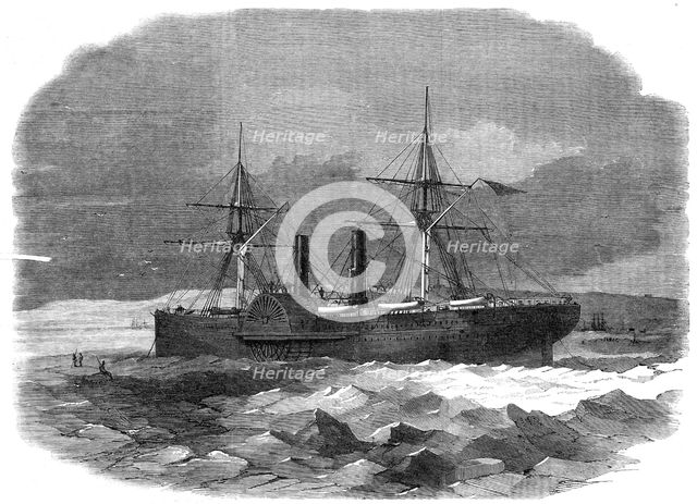 The steam-transport Adriatic in the ice at Sidney, Cape Breton, 1862. Creator: Unknown.