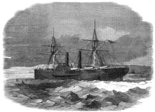 The steam-transport Adriatic in the ice at Sidney, Cape Breton, 1862. Creator: Unknown