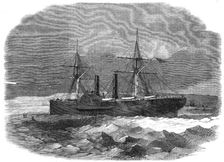 The steam-transport Adriatic in the ice at Sidney, Cape Breton, 1862. Creator: Unknown