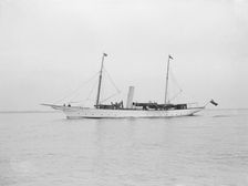 The steam yacht Madrigal 1913. Creator: Kirk & Sons of Cowes