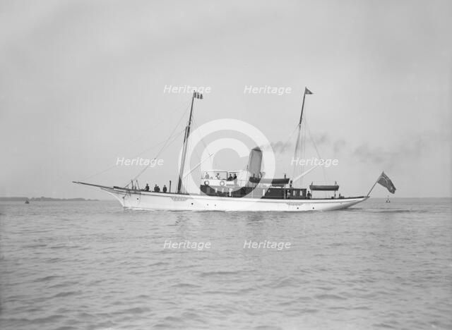 The steam yacht 'Majista', 1911. Creator: Kirk & Sons of Cowes.