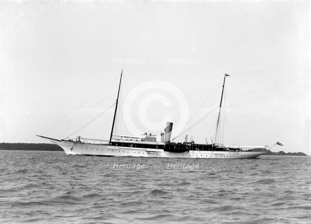 The steam yacht 'Narcissus' 1911. Creator: Kirk & Sons of Cowes.