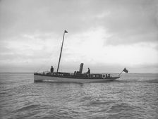 The steam yacht Narwhal under way, 1913. Creator: Kirk & Sons of Cowes