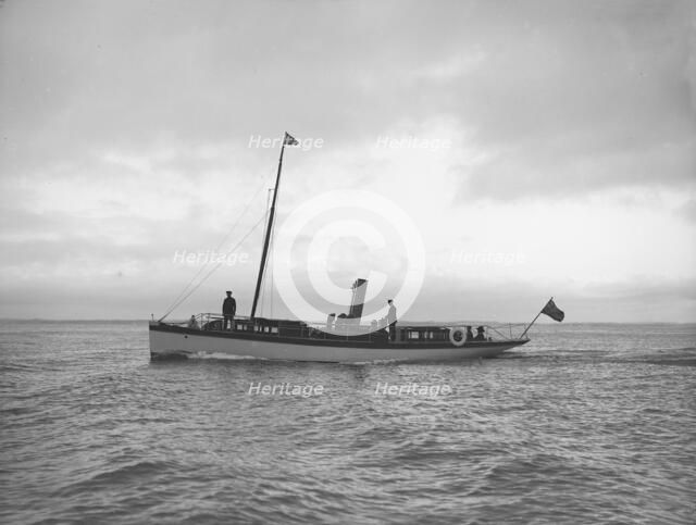 The steam yacht 'Narwhal' under way, 1913. Creator: Kirk & Sons of Cowes.