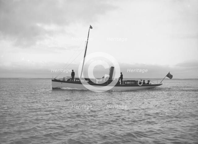 The steam yacht 'Narwhal' under way, 1913. Creator: Kirk & Sons of Cowes.