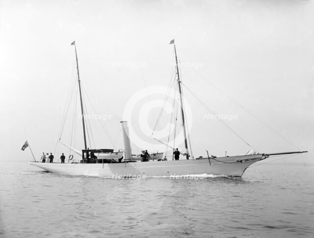 The steam yacht 'Amazon' under way. Creator: Kirk & Sons of Cowes.