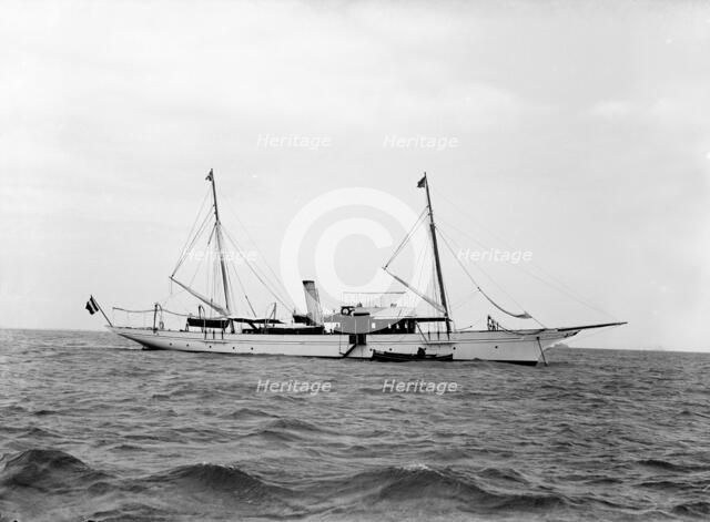 The steam yacht 'Beg Hir', 1914. Creator: Kirk & Sons of Cowes.