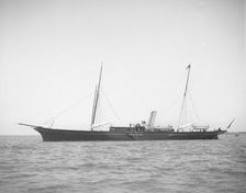 The steam yacht Boadicea at anchor. Creator: Kirk & Sons of Cowes