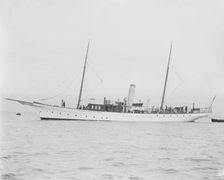 The steam yacht Branwyn at anchor. Creator: Kirk & Sons of Cowes