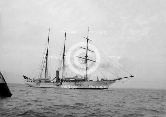 The steam yacht 'Cuhona' under way. Creator: Kirk & Sons of Cowes.