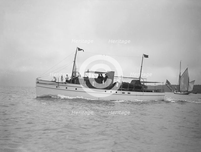 The steam yacht 'California' under way. Creator: Kirk & Sons of Cowes.